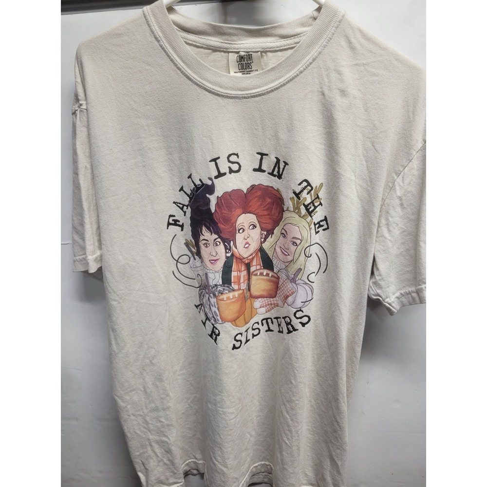 Comfort Colors Hocus Pocus Fall Is In The Air Sisters Graphic T-Shirt Ivory L